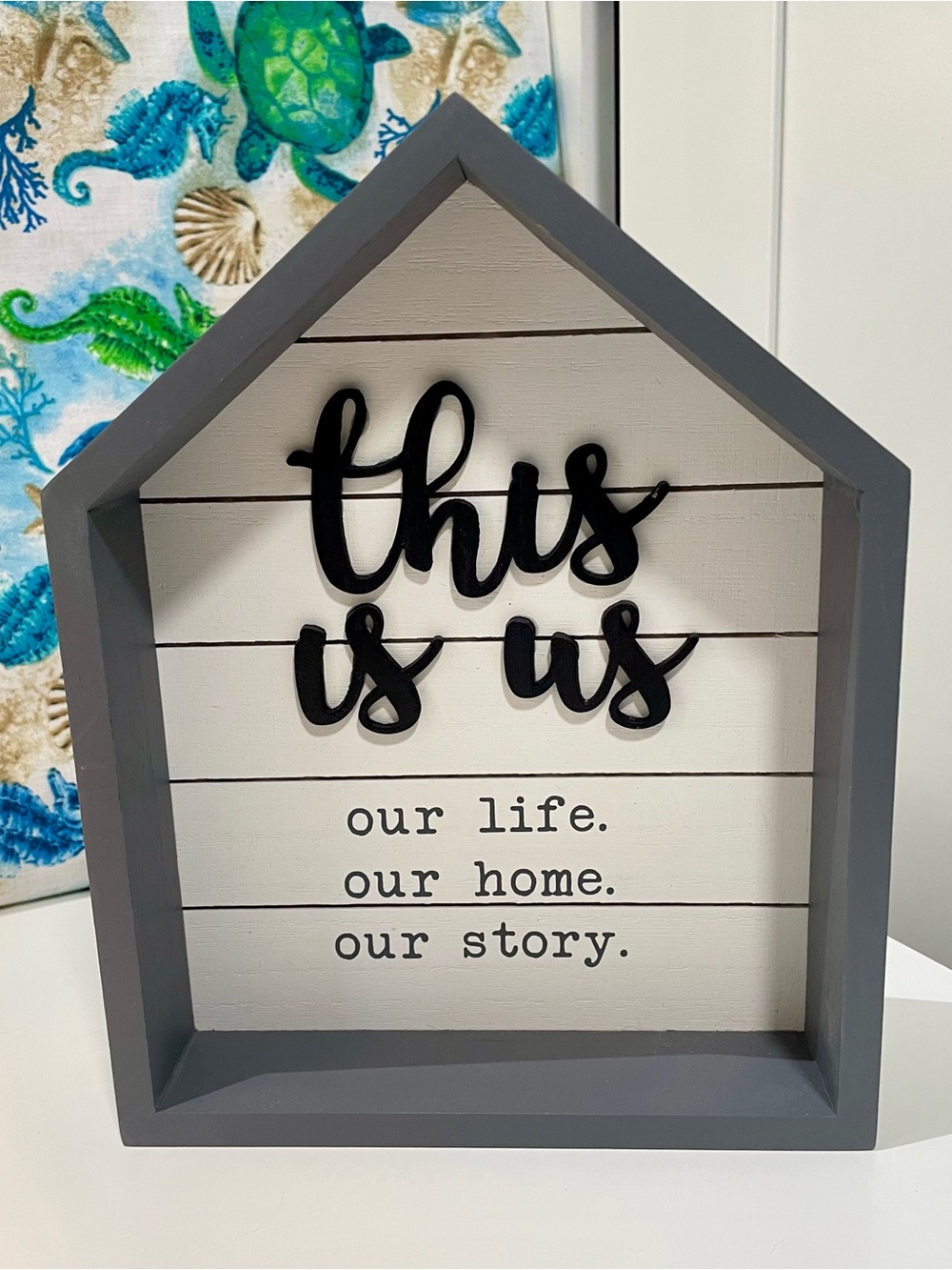 Belle Maison “This Is Us” House-Shaped Tabletop & Wall Décor
